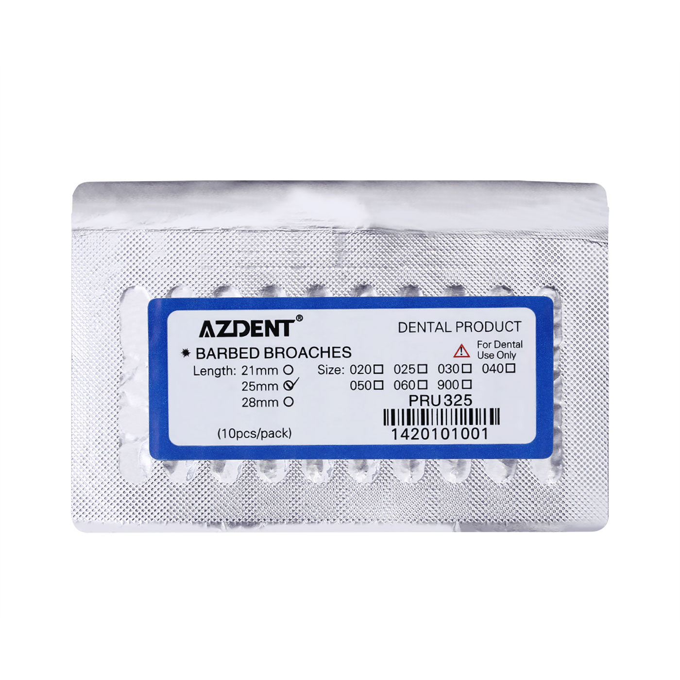 AZDENT Dental Barbed Broaches Files Stainless Steel 25mm 10/Pk-azdentall,com