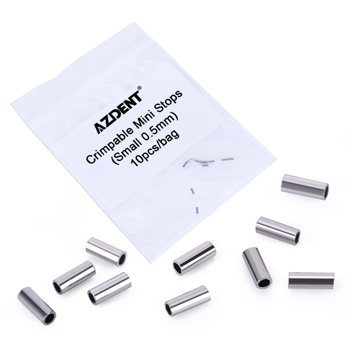 AZDENT Dental Crimpable Hooks Crimpable Mini Stops 0.5mm 10pcs/Bag - azdentall.com