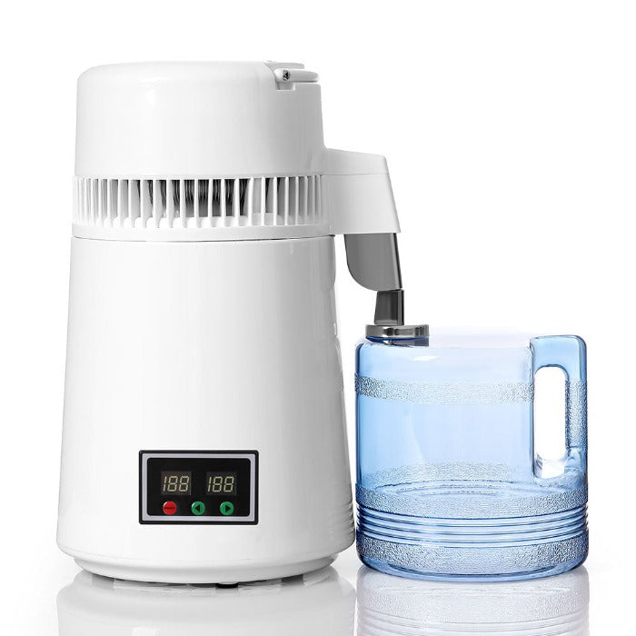Water Distiller Stainless Steel Plastic Bucket Double Screen Button with Adjustable Temperature 4L - azdentall.com