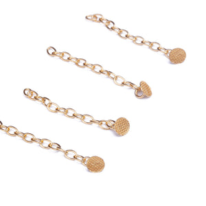 AZDENT Dental Traction Chain Gold Plated Round Buttons with Chain 10pcs/Bag - azdentall.com