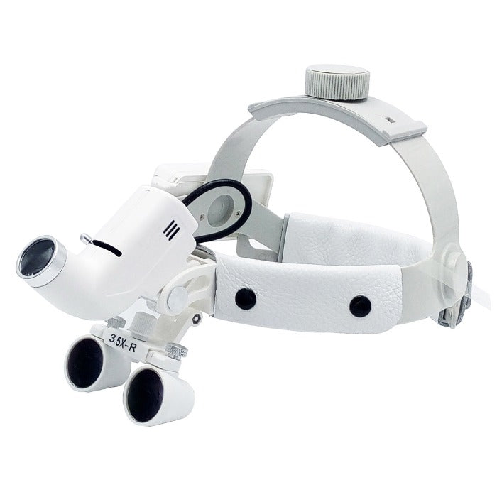 HEX 2.5X 3.5X Magnification Binocular Dental Loupe Surgery Surgical  Magnifier with Headlight LED Light Medical Operation Loupe Lamp (3.5X)