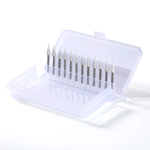AZDENT Dental Polishing FG Burs Cone Shape White Stone 12pcs/Kit-azdentall.com