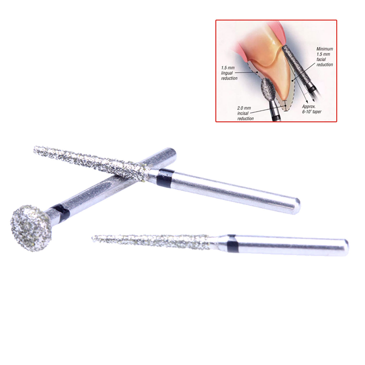 AZDENT Dental Diamond Bur FG-109 Porcelain Preparation / Repair Kit 10pcs/Kit-azdentall.com