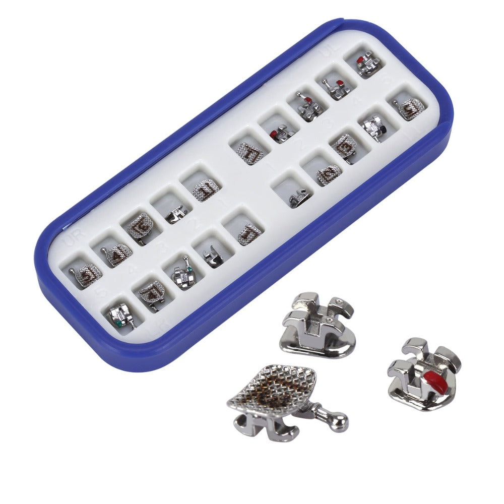 AZDENT Dental Metal Brackets Mini MBT .022 Hooks on 345 Laser Mark 20pcs/Box