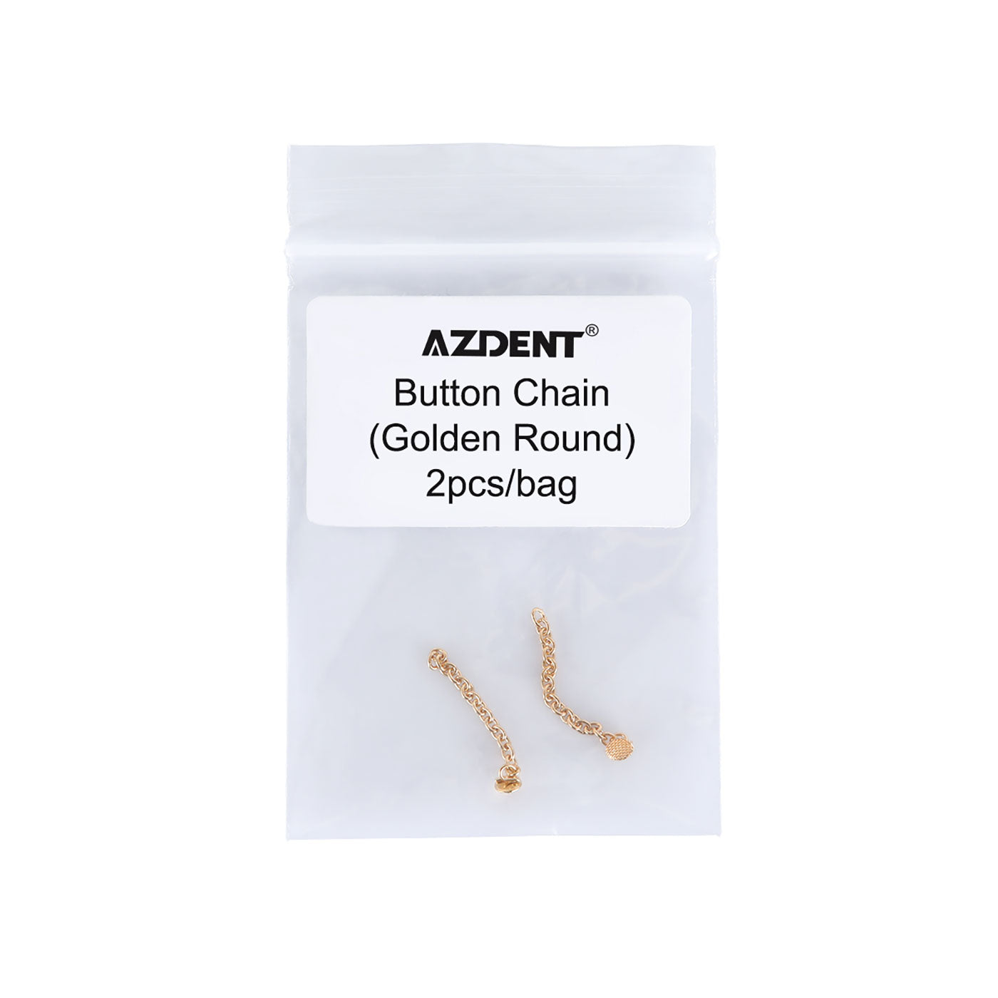 AZDENT Dental Traction Button Chain Golden Round 2/Bag - azdentall.com