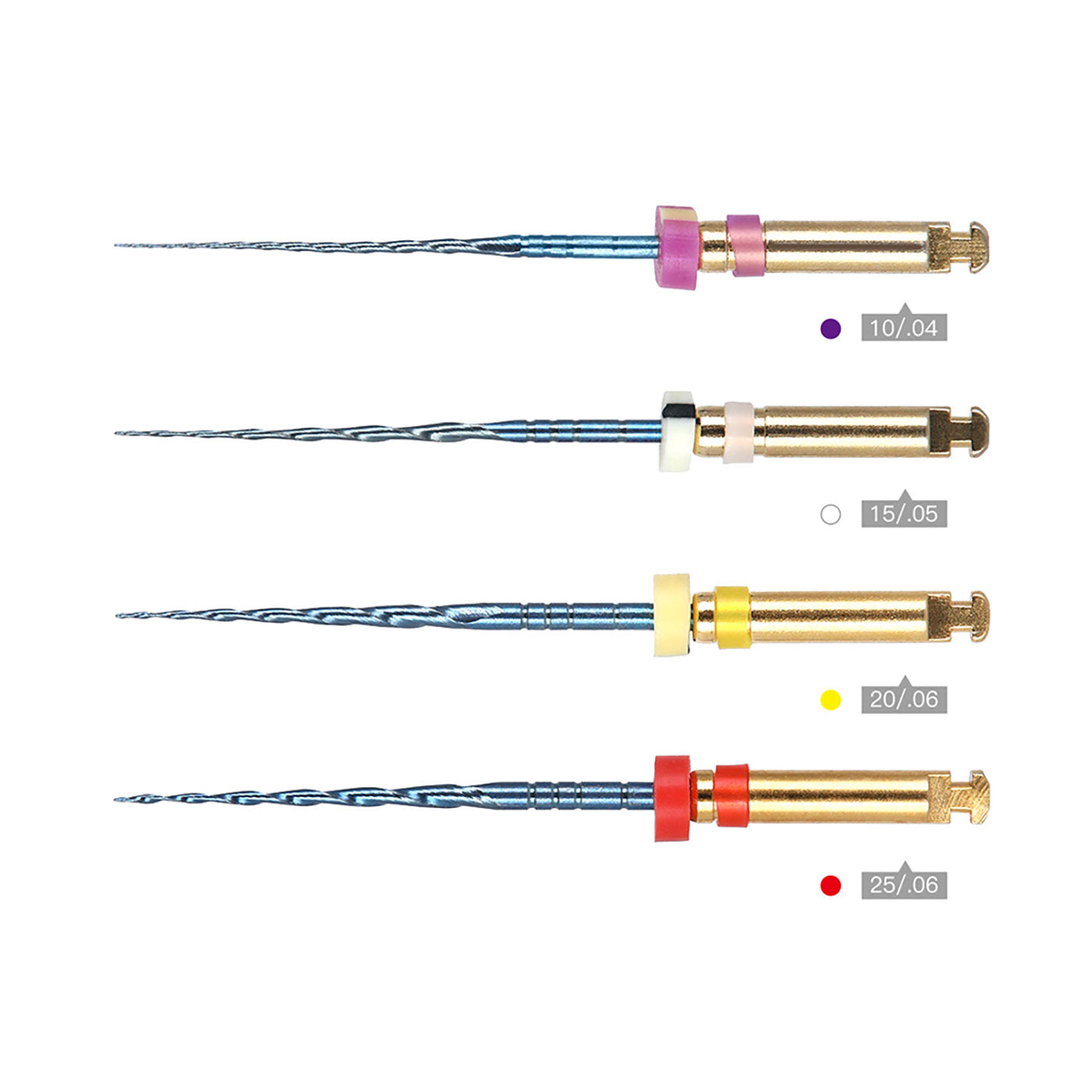 AZDENT Dental NITI Rotary Engine Files S Cross Section Heat Activated 25mm 4pcs/pk-azdentall.com