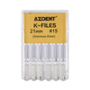 AZDENT Dental Hand K-Files Stainless Steel Root Canal 21mm #15 6pcs/Box-azdentall.com