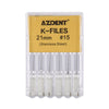 AZDENT Dental Hand K-Files Stainless Steel 21mm #15-80 6p/Pk 9 Color-azdentall.com