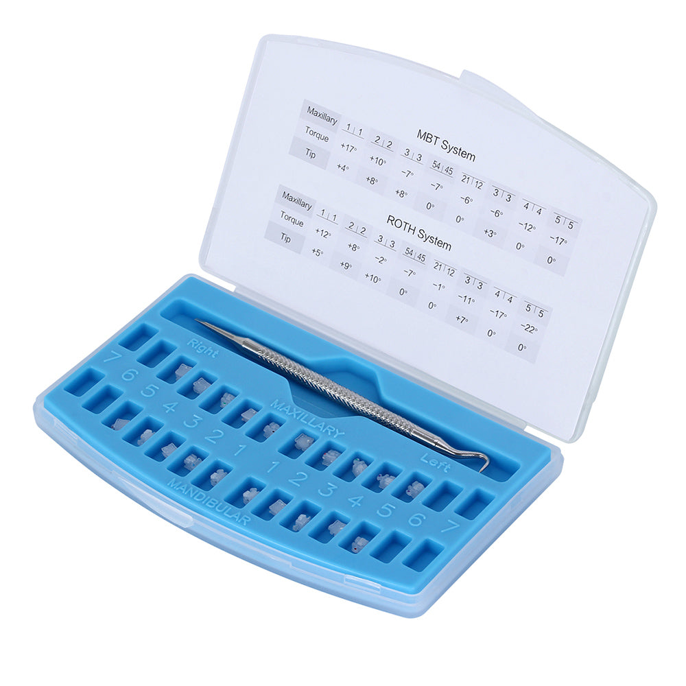 AZDENT Dental Orthodontic Self-ligating Ceramic Bracket MBT 0.022 Hooks on 345 Third Generation 20pcs/Box - azdentall.com