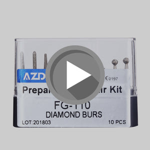 AZDENT Dental Diamond Bur FG-110 Prepartion Repair Kit 10pcs/Kit-azdentall.com