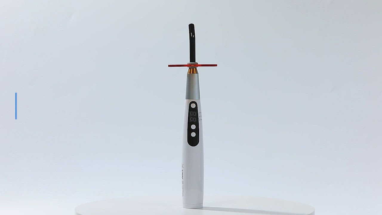 Load video: Dental LED Curing Light Wireless 3S Curing 360° Rotating Lamp Cap 3 Models 1400 mW/cm²-azdentall.com