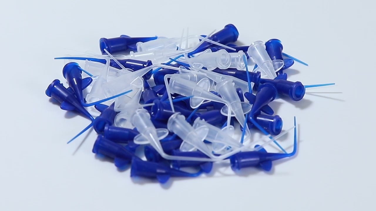 Load video: Dental Disposable Syringe Tip Endo Irrigation 2 Colors 50pcs/Pack-azdentall.com