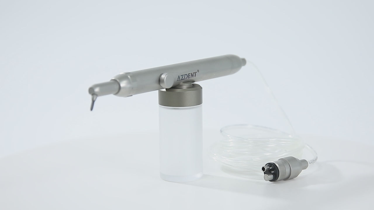 Load video: AZDENT Dental Alumina Air Abrasion Polisher Sandblasting Sandblaster Prophy Gun 4 Hole - azdentall.com
